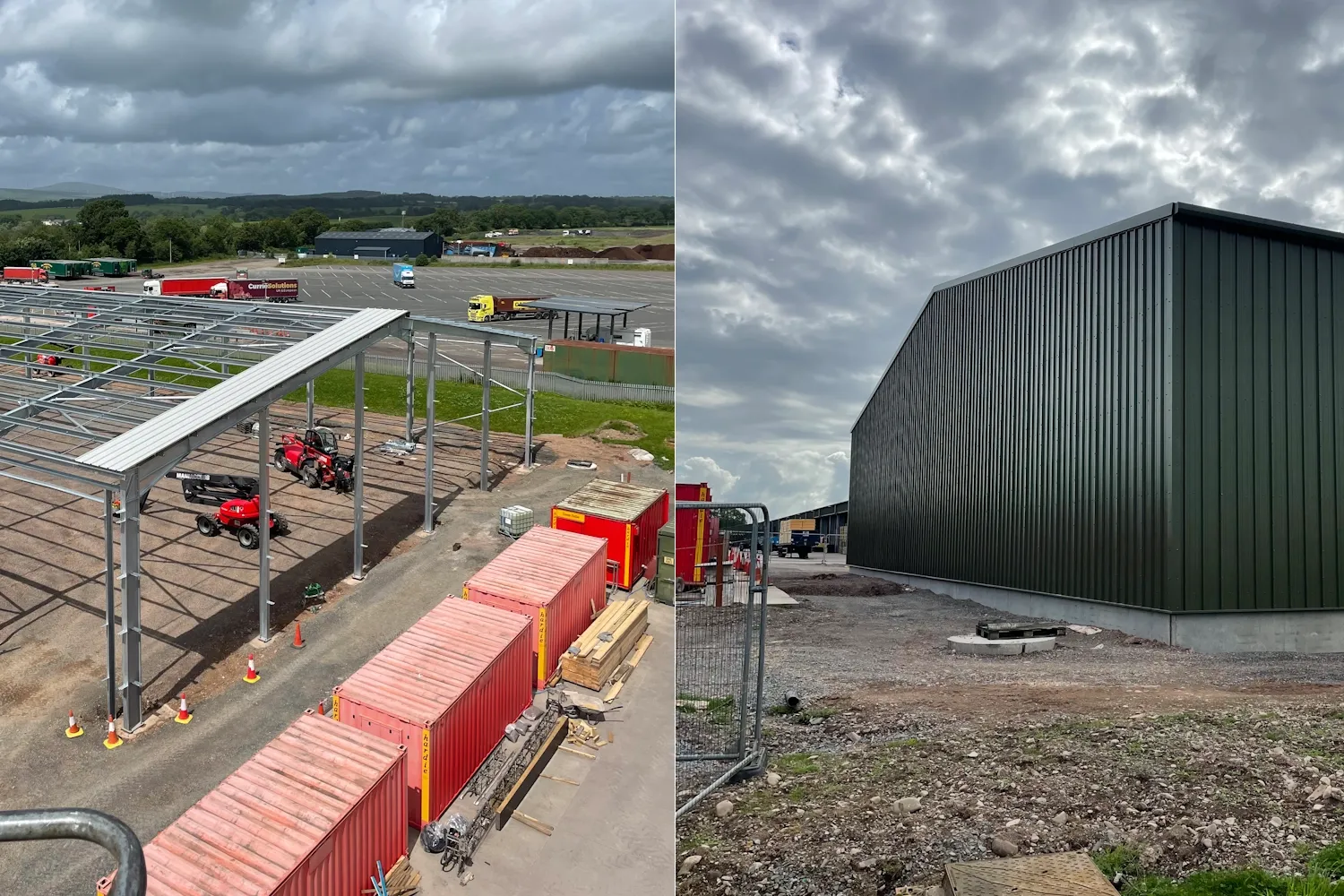 Completed agricultural steel building project