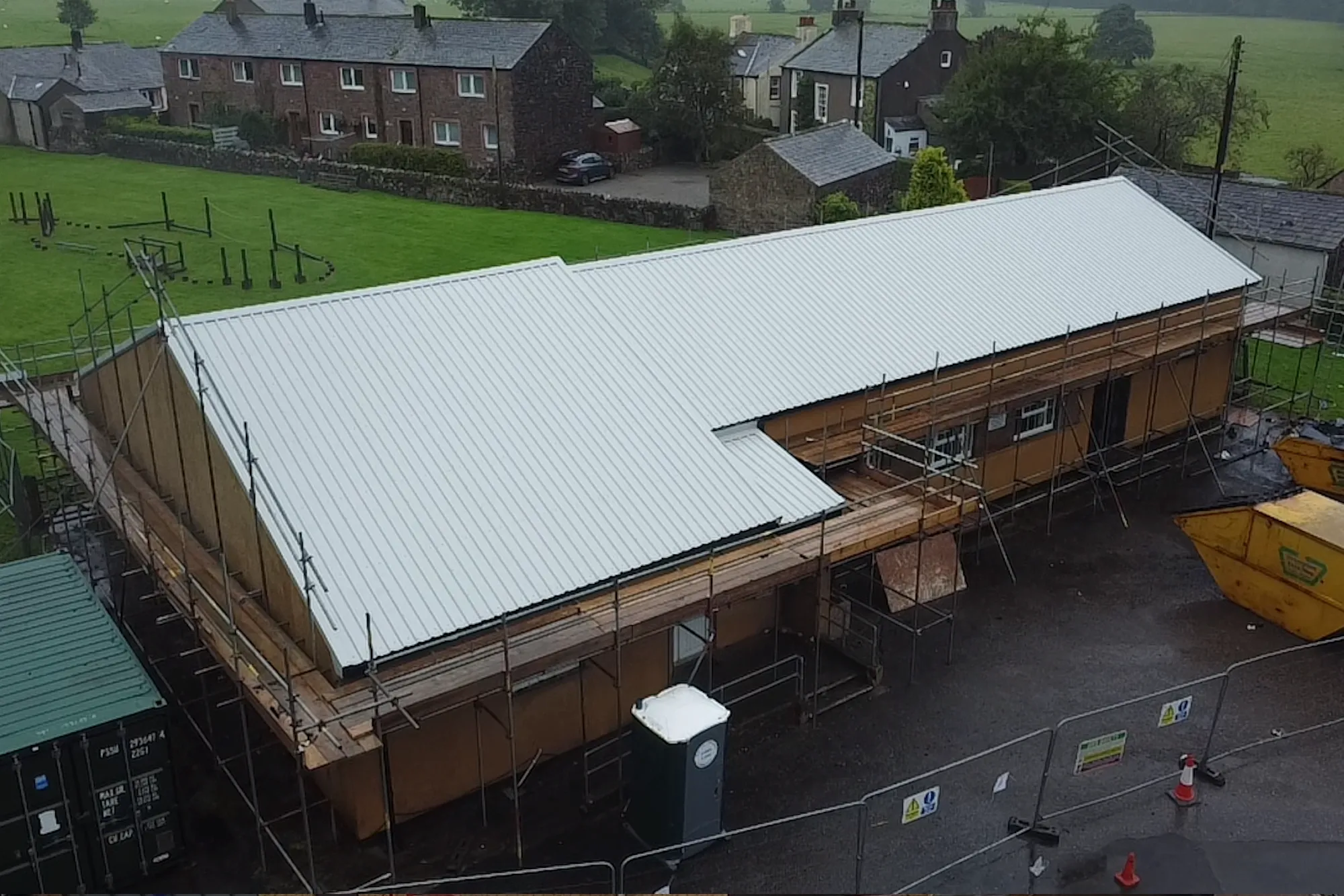 The newly re-clad roof on Calderbridge Village Hall
