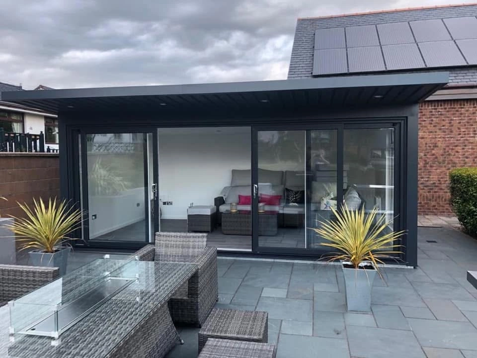 Modern home with steel beam features